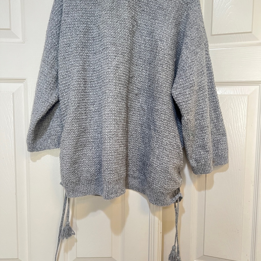 Madewell women Sz small Side-Lace gray knit open Cardigan Sweater minimalist - Picture 8 of 13